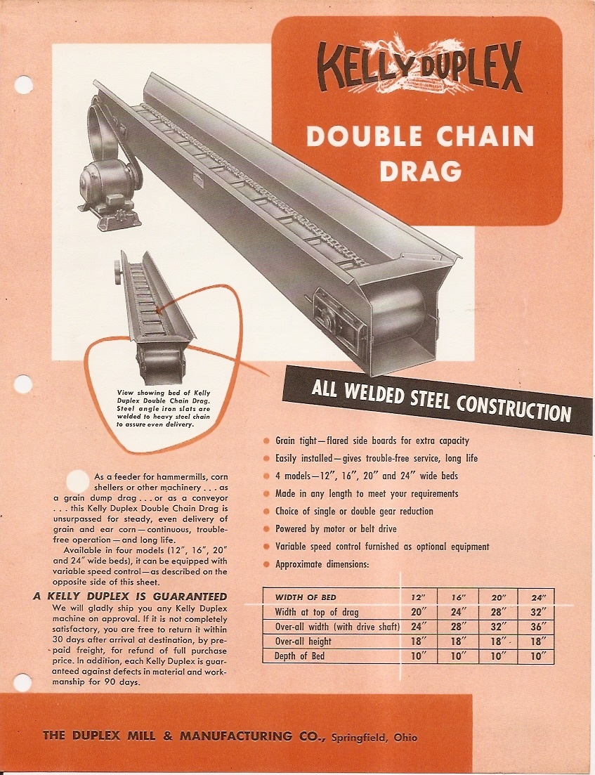 Farm Equipment Brochure – Kelly Duplex – Conveyor Feeder Elevator (F3393)