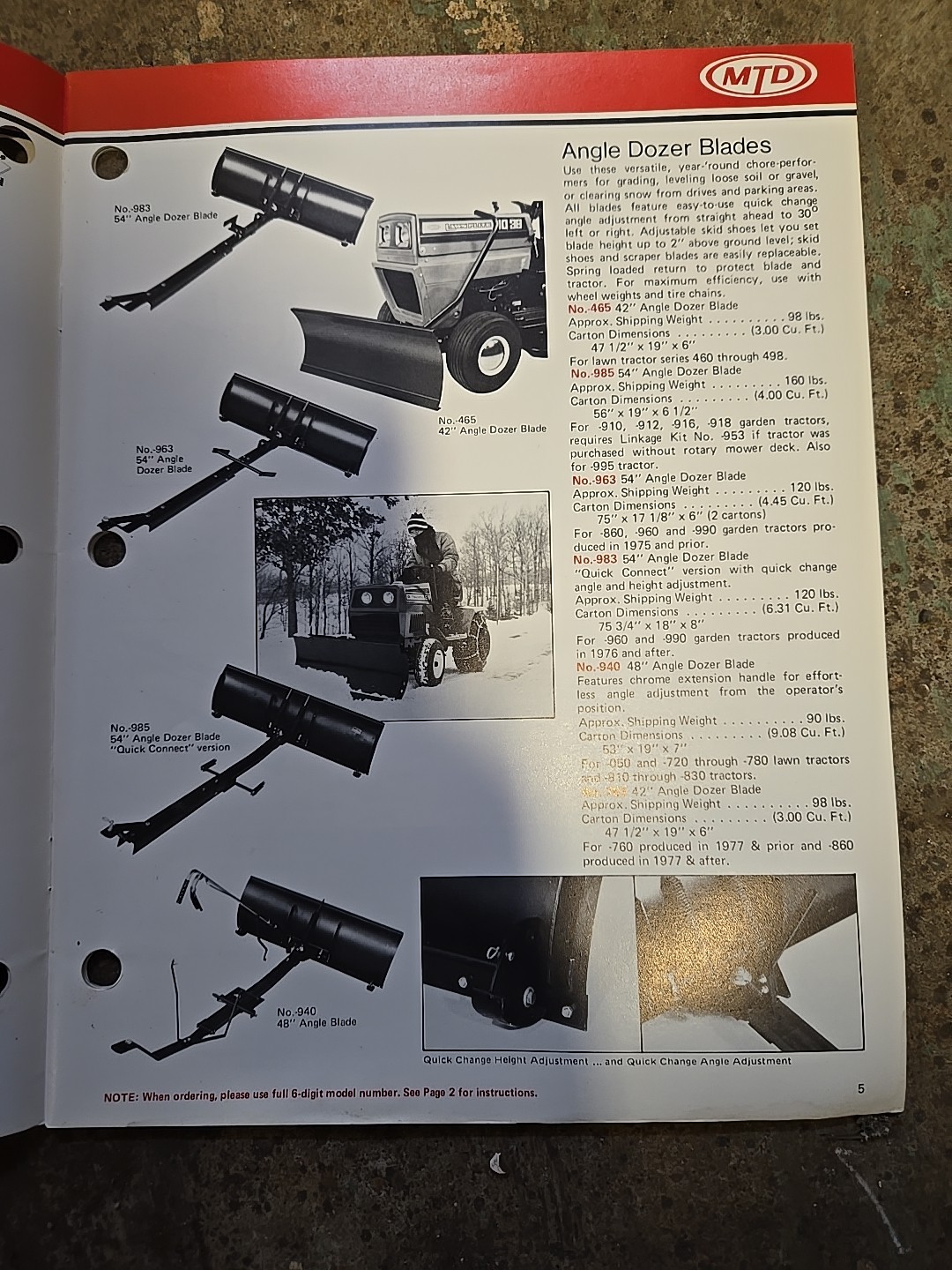 1983 MTD Lawn & Garden Tractors Accessories Brochure Catalog Point Of Sale