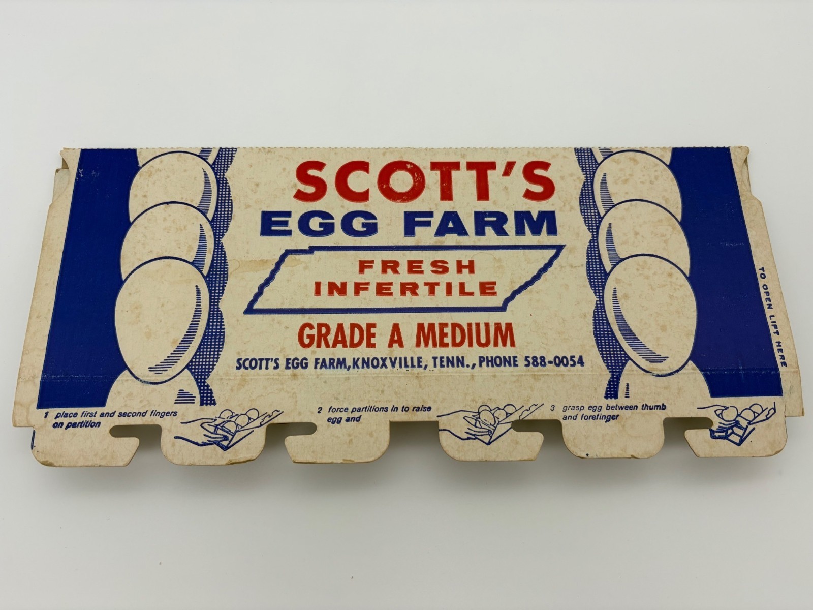 Vintage Scott&rsquo;s Egg Farm Knoxville TENN Egg Cartons Pair Grade A Medium Local Ad