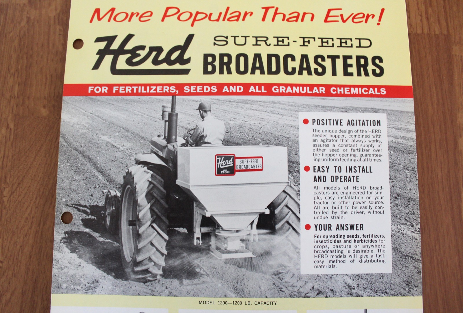 1963 Herd Seeder Planter Fertilizer Farm Tractor Equipment Brochure Catalog