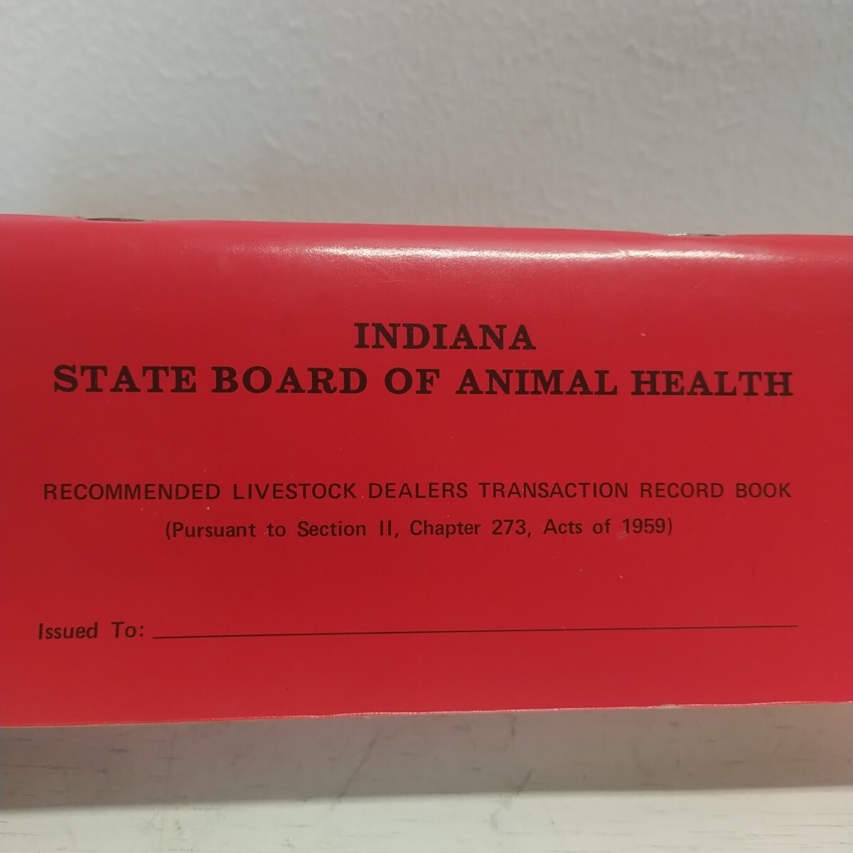 Indiana Animal Health Livestock Dealer Transaction Record Book Vtg Local Farm SC