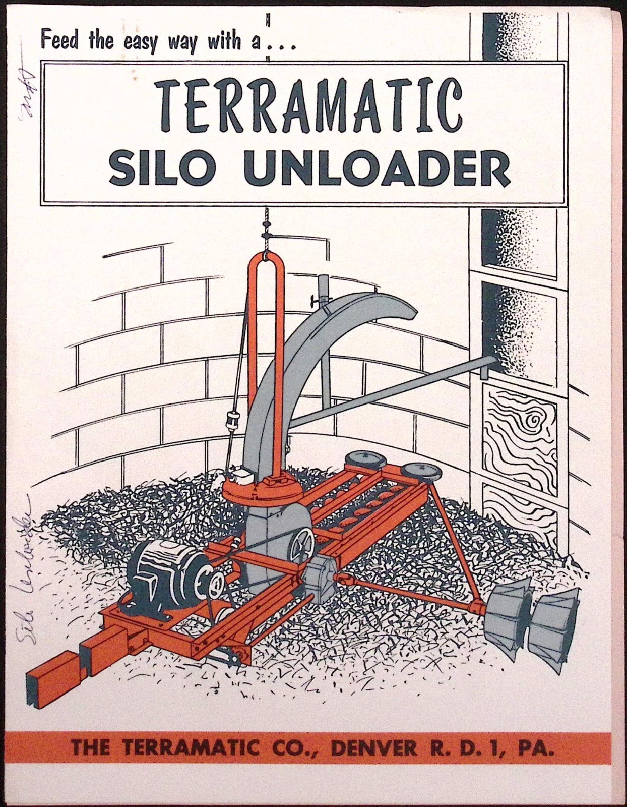 1950s Terramatic Silo Unloader Brochure The Terramatic Co Denver PA
