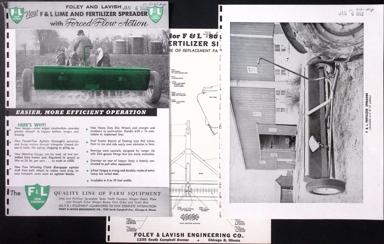 1953 Foley & Lavish Lime & Fertilizer Spreader Brochure F&L Farm Equipment