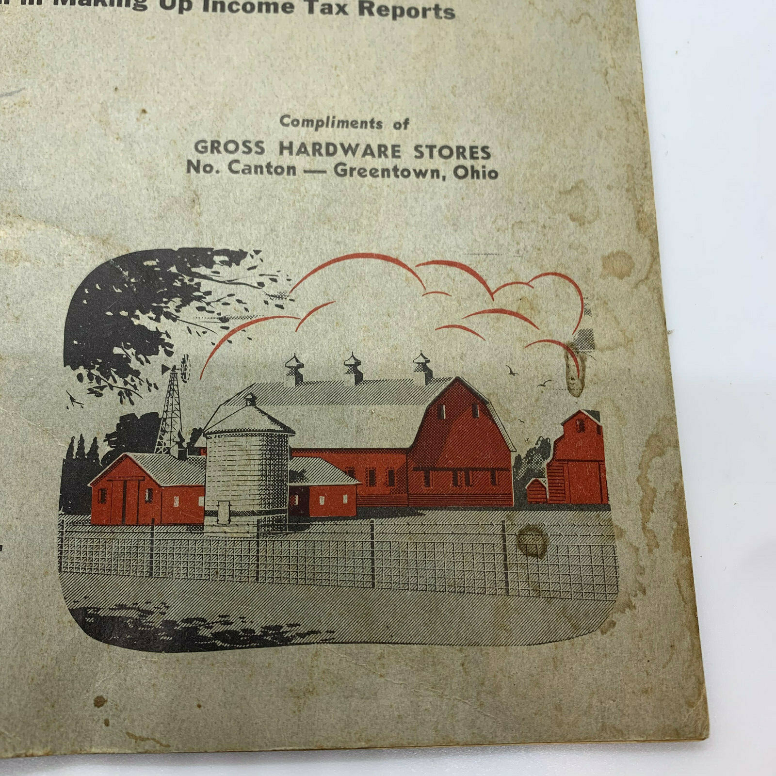 Gross Hardware Advertising Farm Accounting Record 1940 s Greentown Ohio Keystone