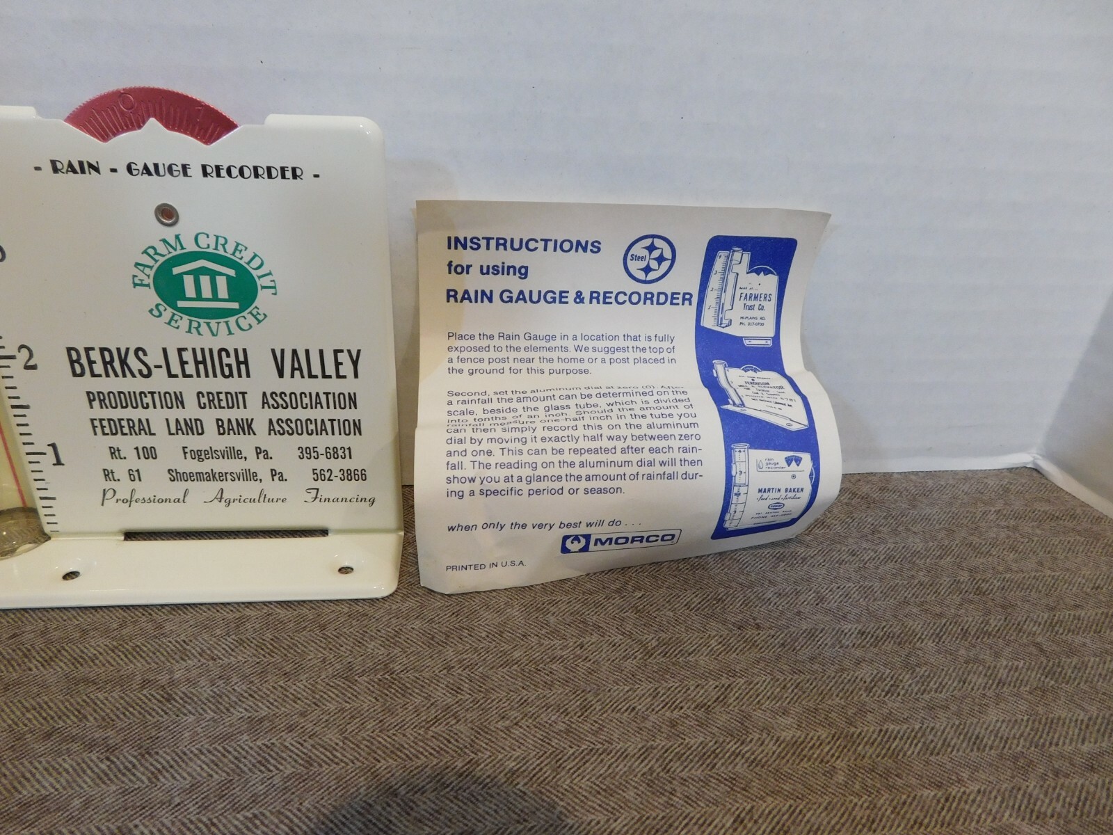 Vintage Rain Gauge Farm Credit Service Berks – Lehigh Valley