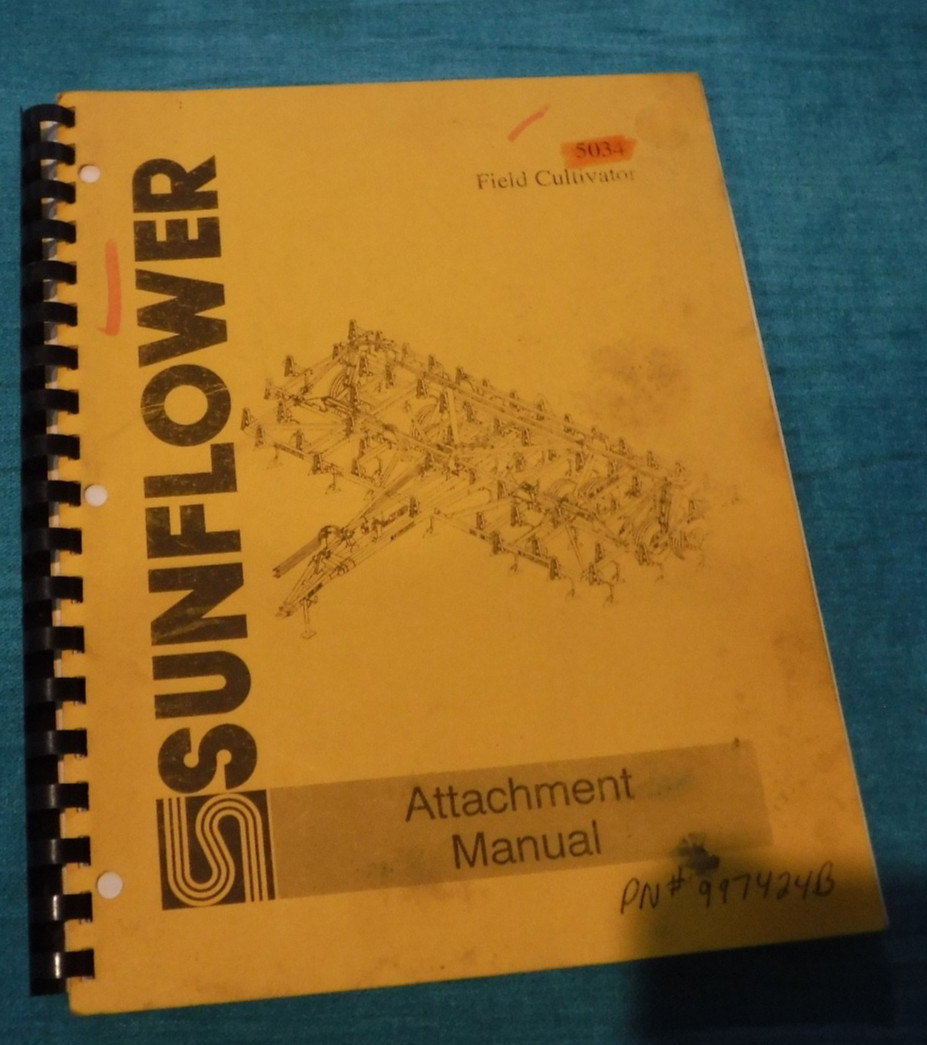 FIELD CULTIVATOR 5034 SUNFLOWER ATTACHMENT MANUAL -SPIKE DRAGS REEL TINE ++