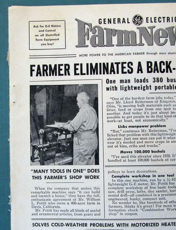 Original 1952 GE News Ad Features William Pettit, Davis, California