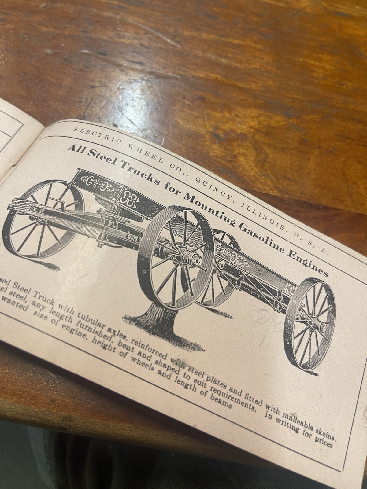 Electric Steel Wheel Co Farm Wagons Quincy IL 1900s Small Catalog Gas Engine
