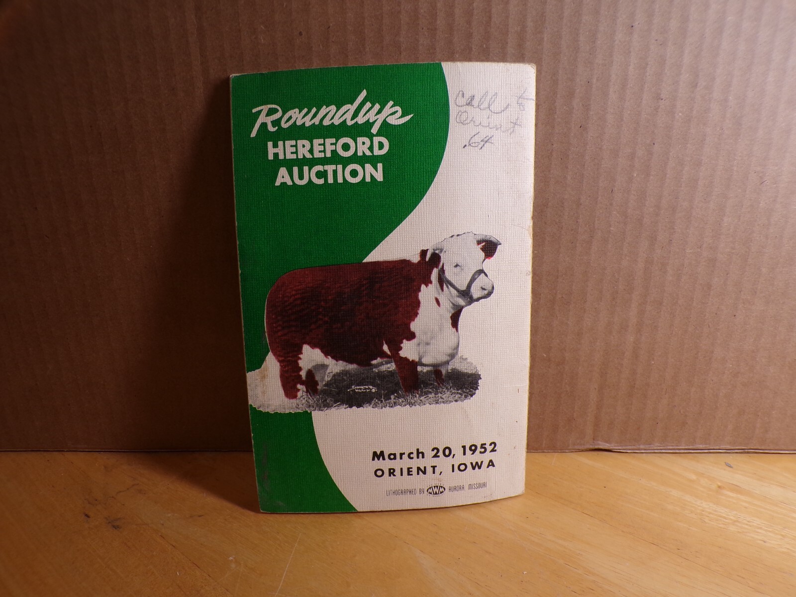 1952 Mar 20 Hereford Auction W. Wilson H. Killion Greenfield-Orient Iowa FAMILY?