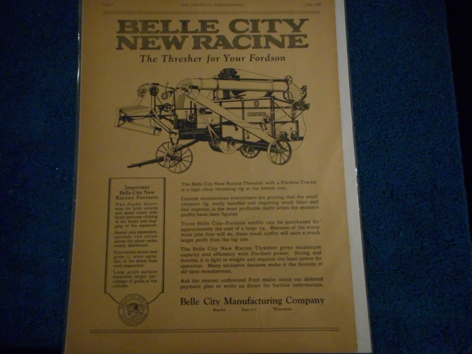 1927 Nichols & Shepard Co. Advertisement: Red River Special