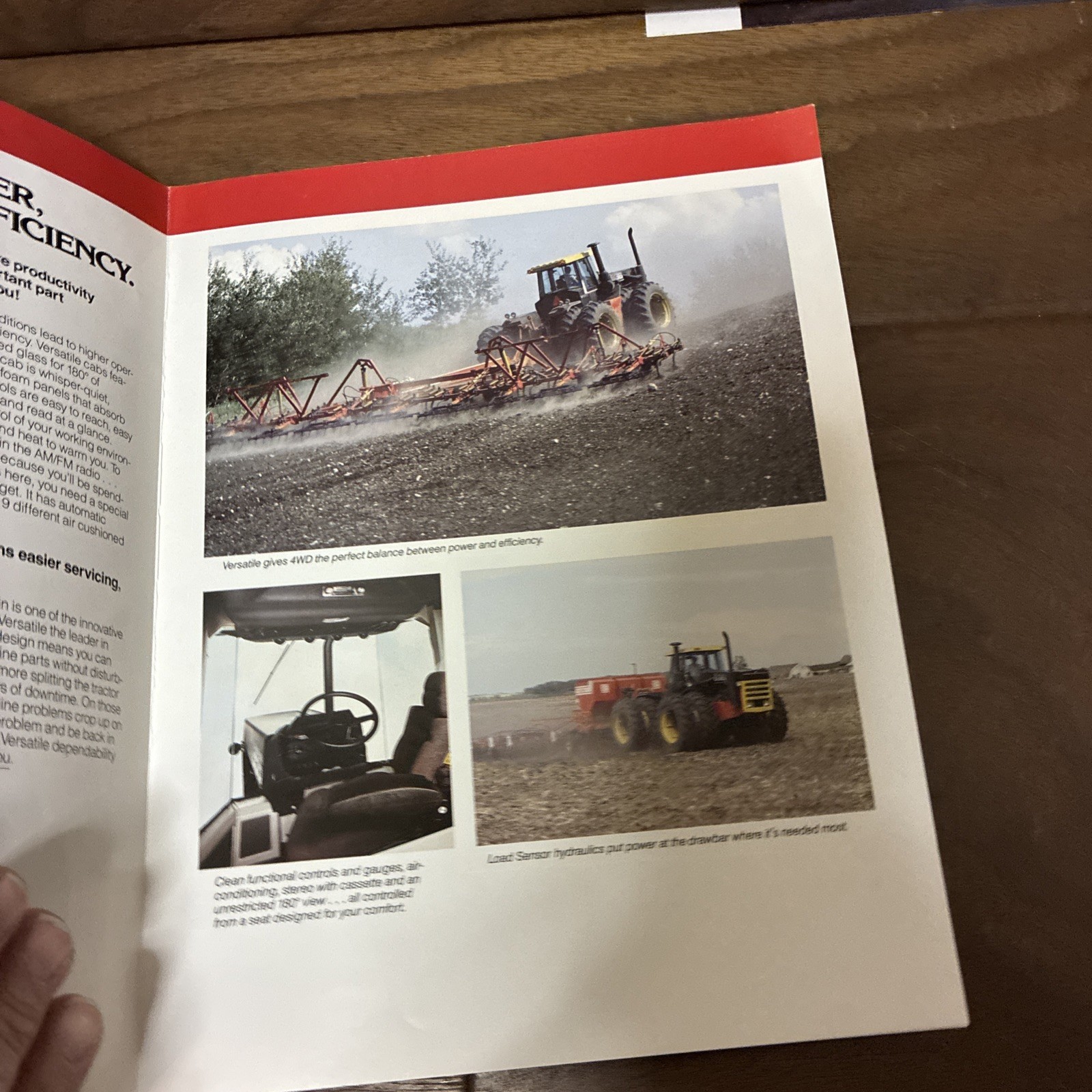 1987 versatile 936 + 976 4wd tractors 2 page brochure in good shape used