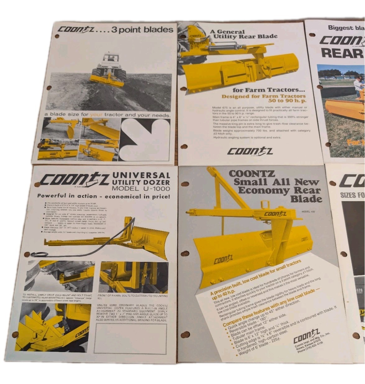 6 Coontz Agriculture Blades Advertisements And Price List 3 Point,U-1000,1150