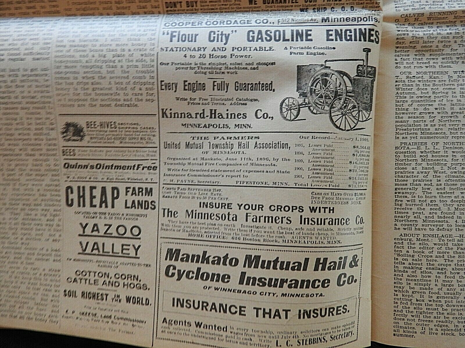 1902 « The Farmer » Webb-Shaw Farm Experiment St. Paul MN Agricultural Newspaper