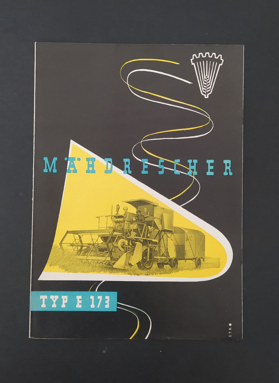 VINTAGE VEB TYPE E 173 COMBINE HARVESTER BROCHURE 1956 DDR ,EAST GERMANY