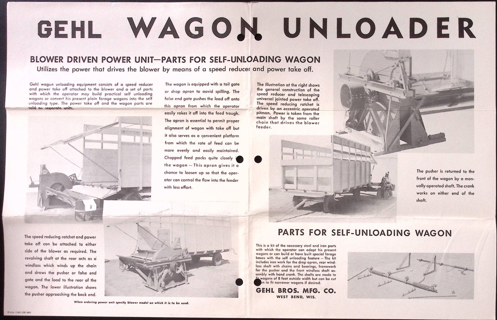 1949 Gehl Forge Harvester Dealer Brochure Sales Letter Gehl Brothers West Bend