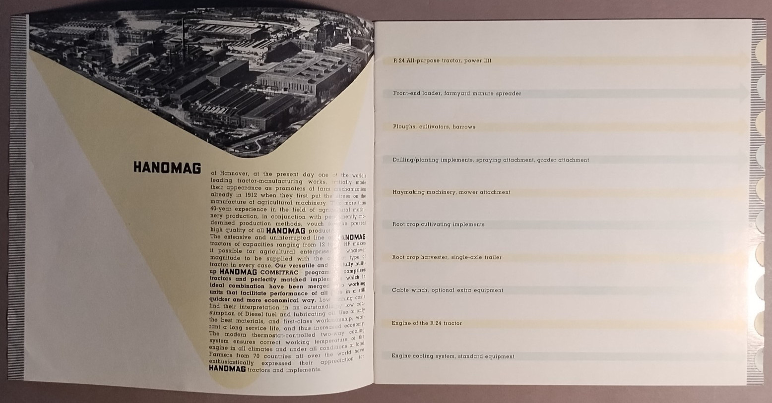 1953 Hanomag Combitrac Tractor R24 Catalog Brochure Original B5-44
