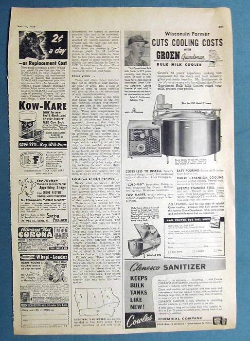 Large Original 1958 Dairy Photo Ad Features Ralph Smithyman of Rubicon Wisc