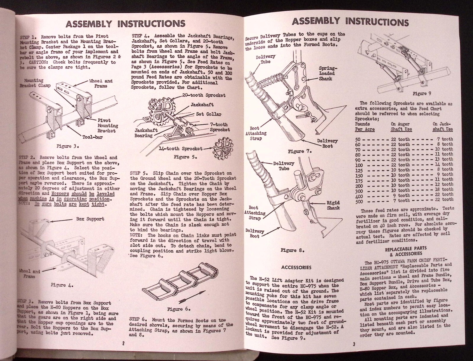 1953 Ottawa Chief Fertilizer Attachments Ford & Dearborn Tractor Brochure LOT