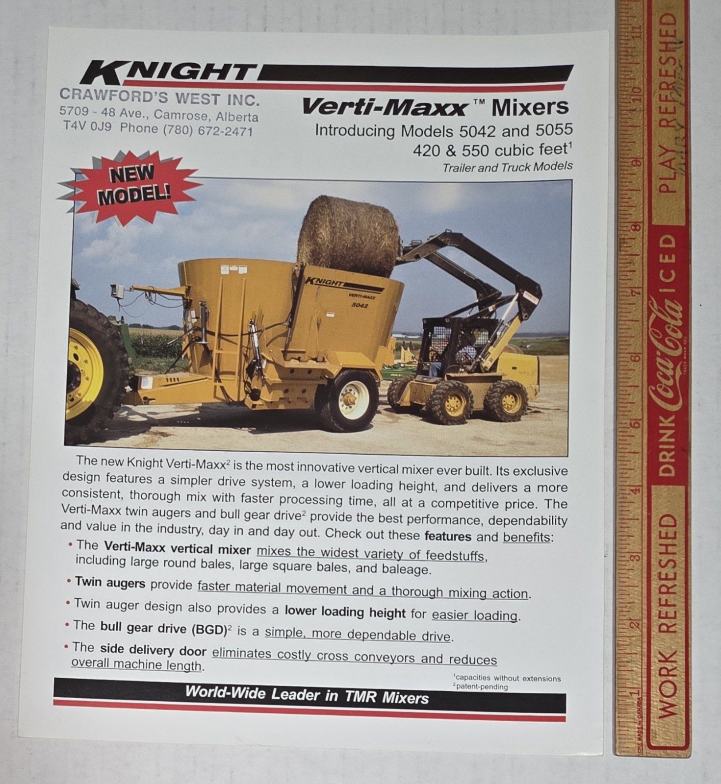 Knight Verti-Maxx Mixers Vintage Farm Agricultural Advertising Paper