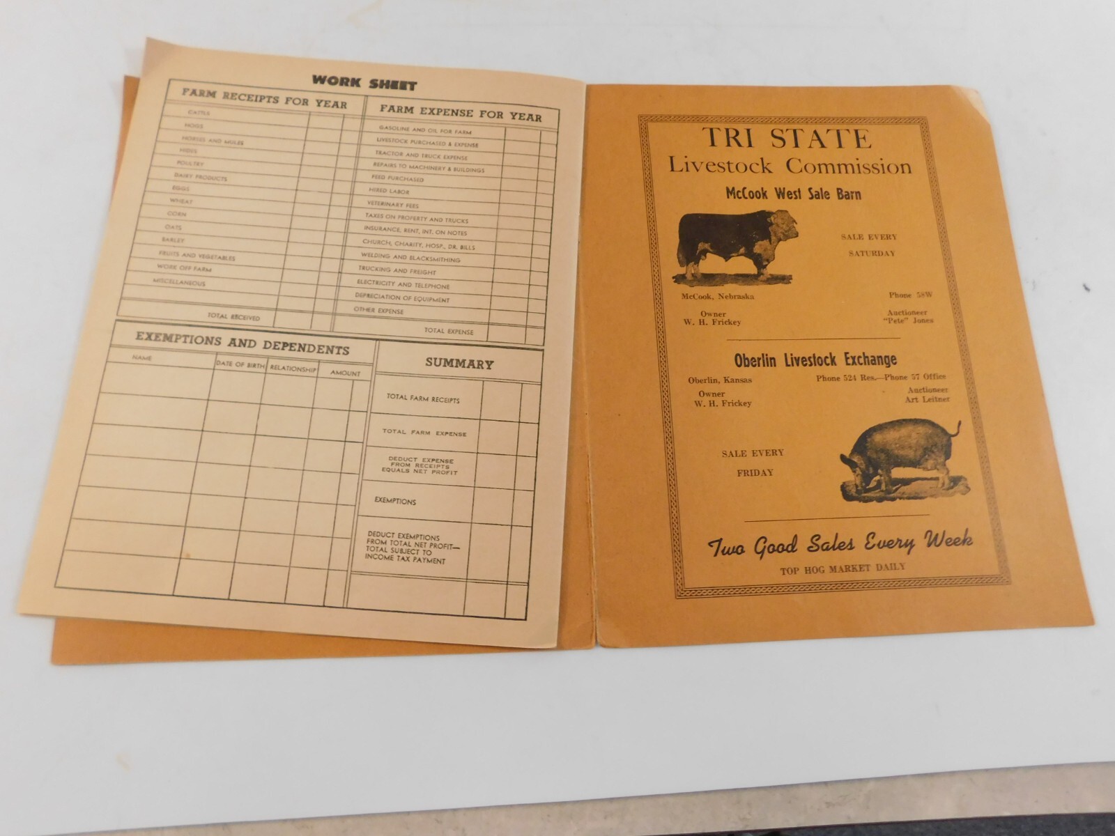 1950 FARM RECORD BOOK UNUSED BREHM PUBLISHING CO NEB WYO COLORADO S. DAKOTA RARE