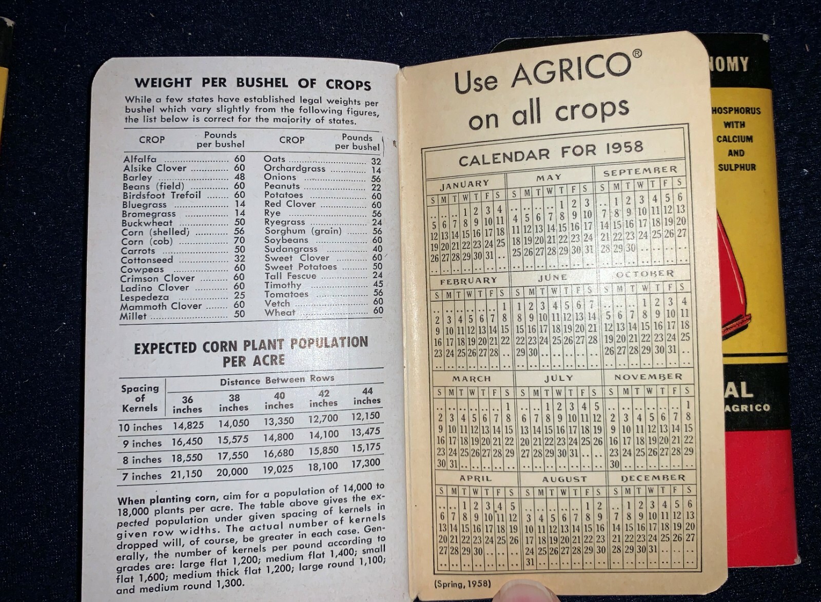 (Group of 6) Vintage AGRICO Fertilizer-Mathison-PAG Small MEMO & CALENDAR Books
