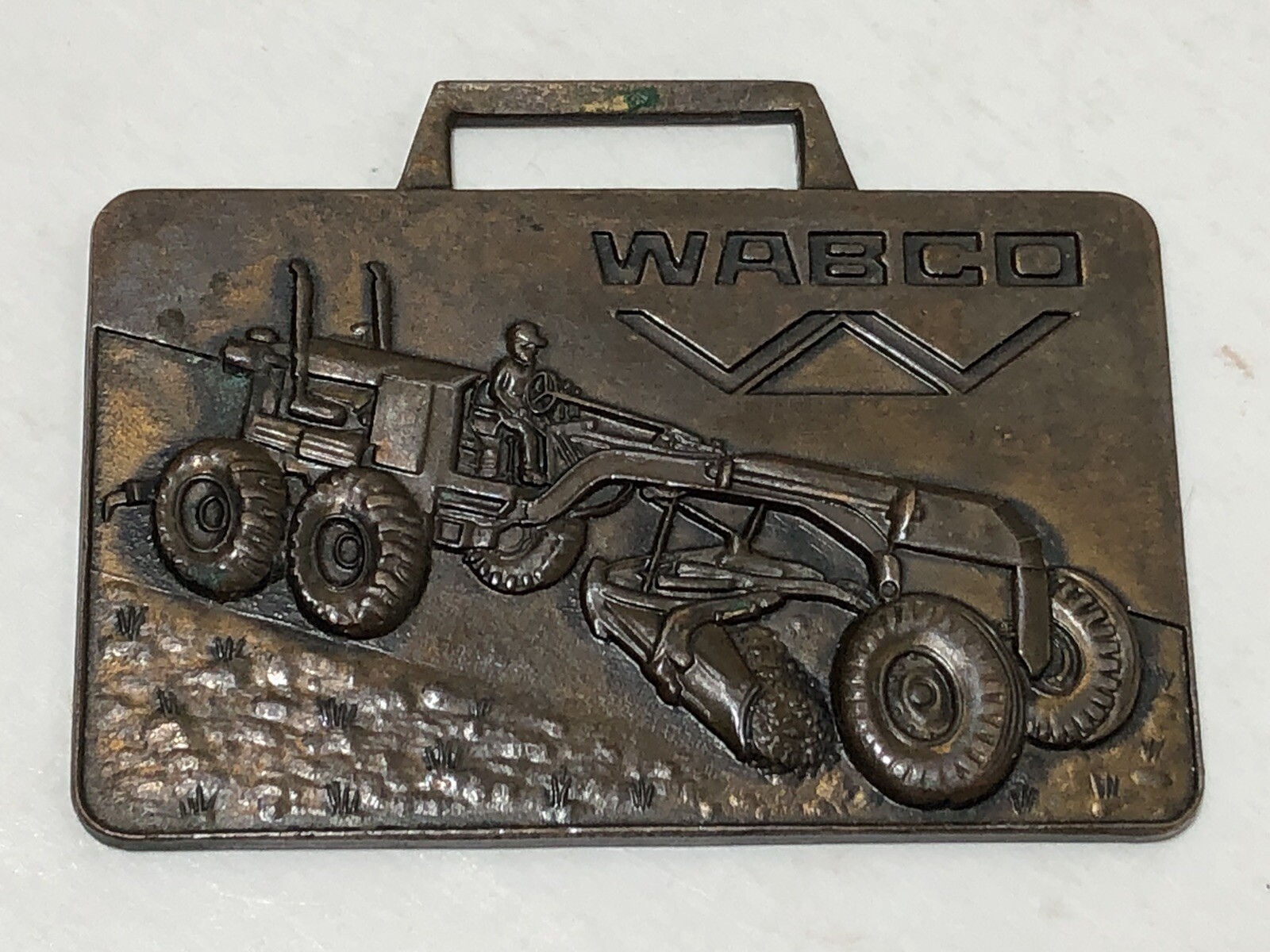 Vintage WABCO Heavy Equipment Advertising BRASS Fob Construction – Motor Grader