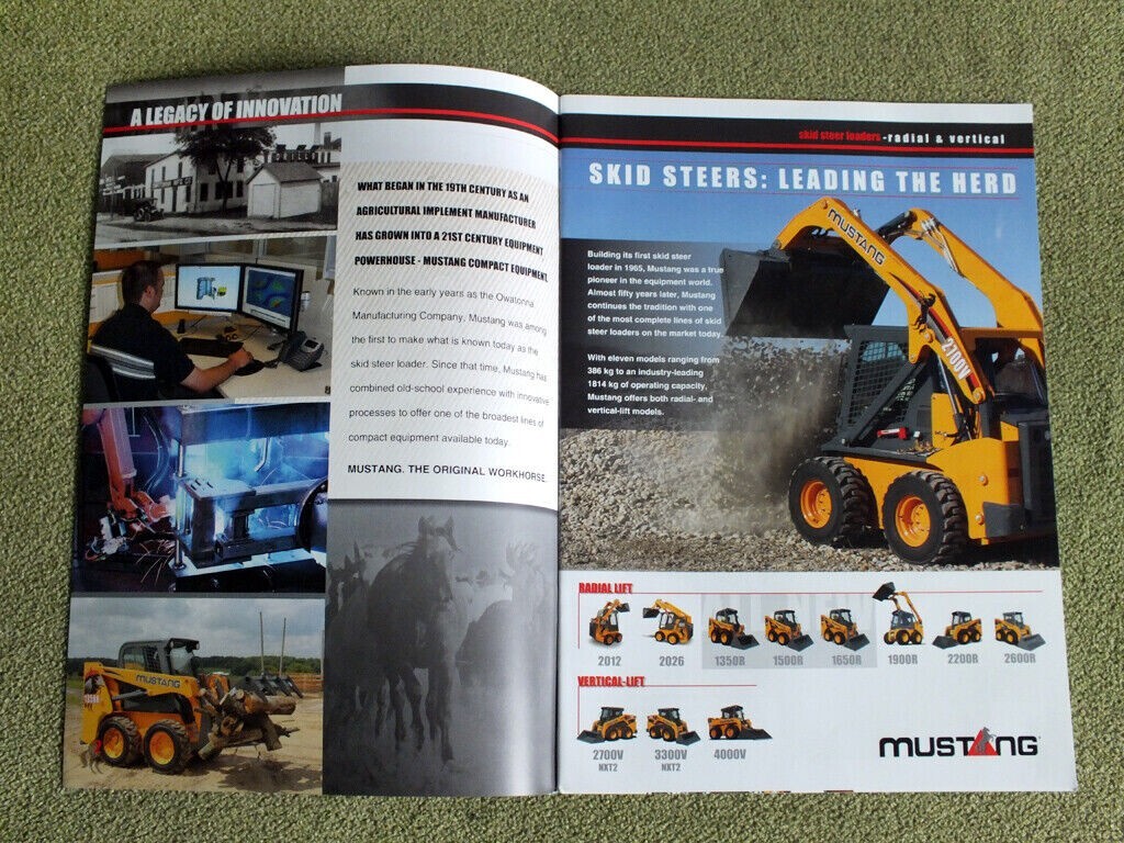 MUSTANG Skid Steer Loaders 1350R – 4000V Models Brochure Prospekt 2015