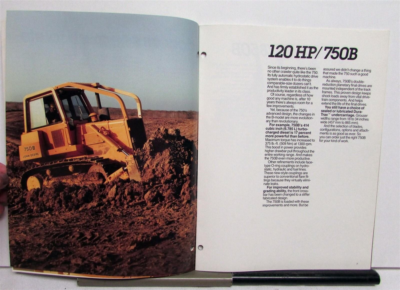 1985 John Deere Crawler Loader Dozer 100HP+ Specs Construction Sales Brochure
