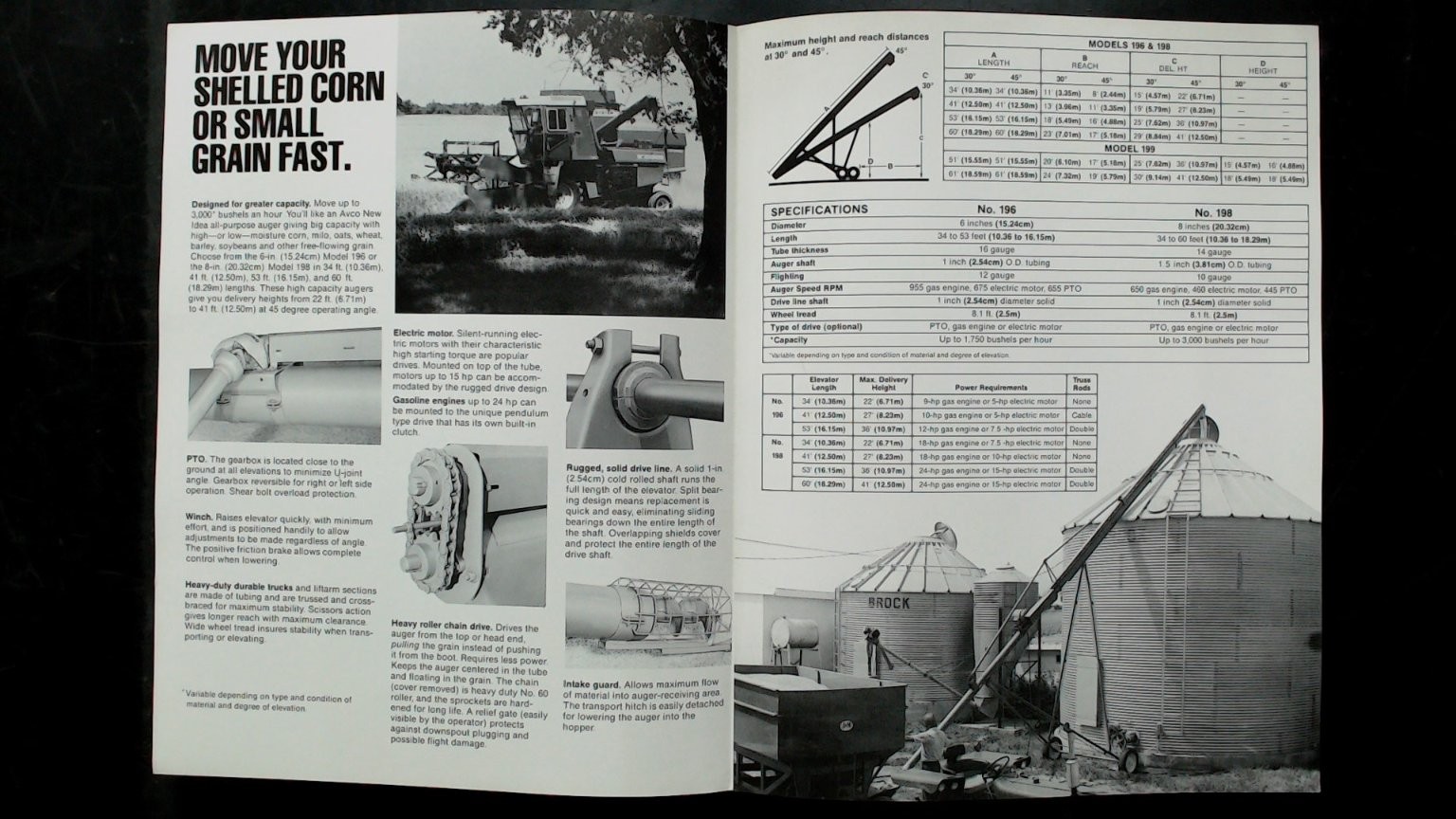 AVCO New Idea Auger Elevators Brochure Vintage Agriculture Equipment