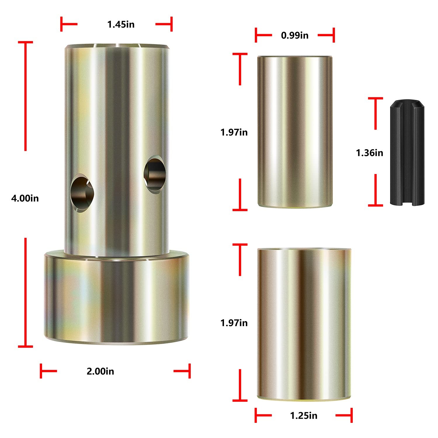 Quick Hitch Adapter Bushings Kit For Category 1 3Point Tractors Heavy Duty Stee