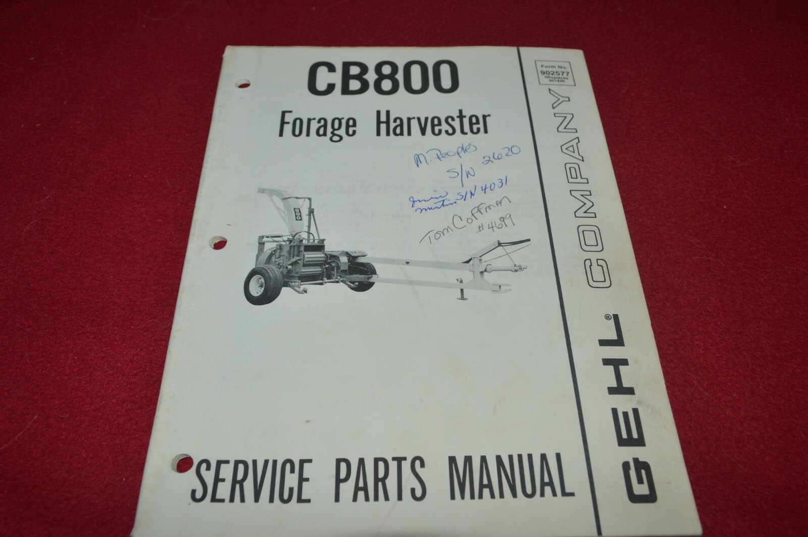 Gehl 860 Forage Harvester Parts Book Manual BASE