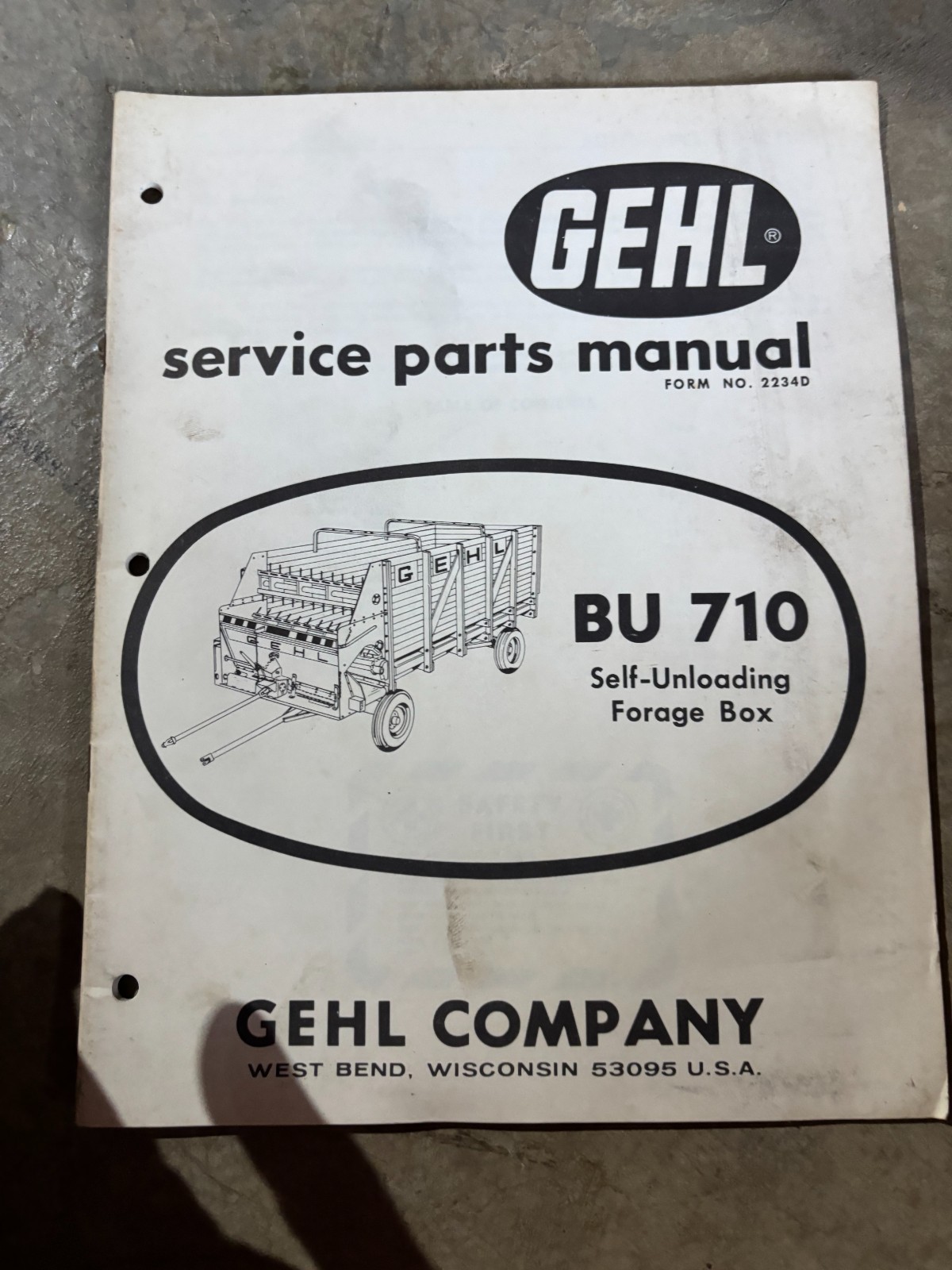 Gehl BU 710 Forage Box Parts Book Manual AMIL26 no4
