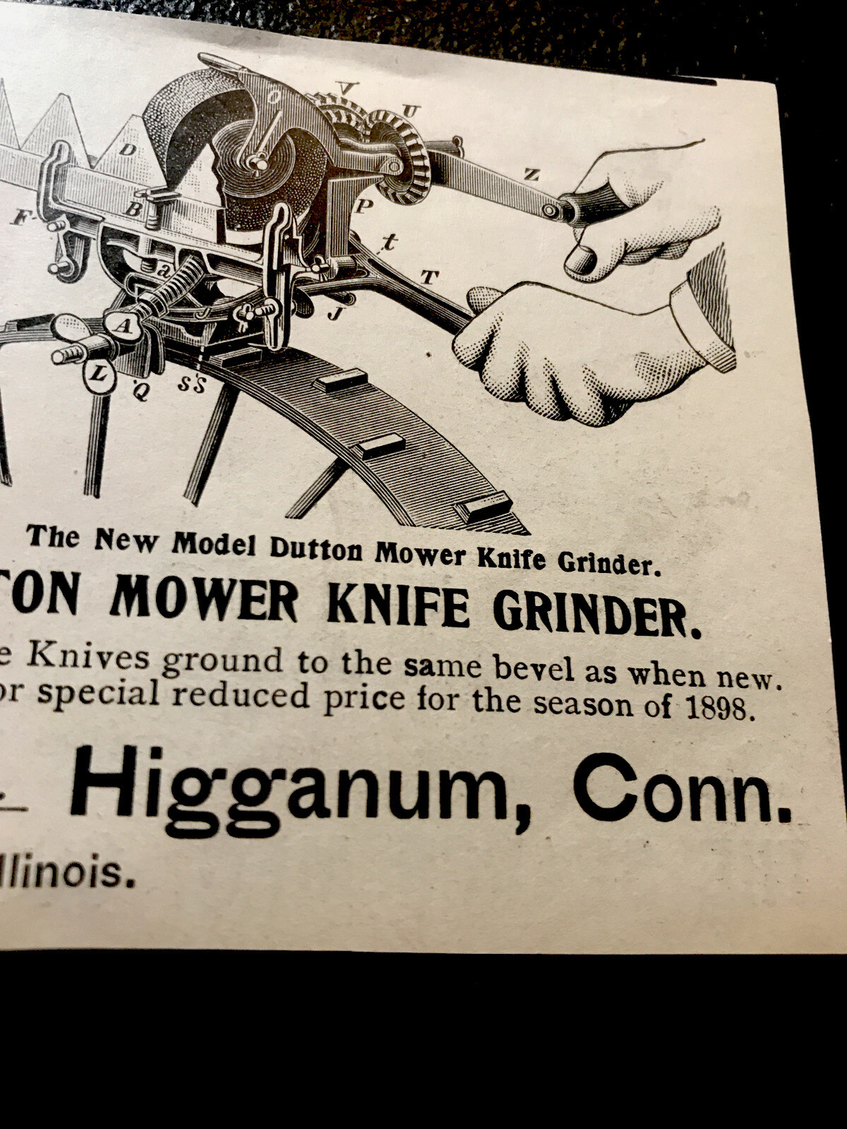ORIGINAL 1897 Cutaway Harrow Farm Implement Advertising – Higganum – Connecticut