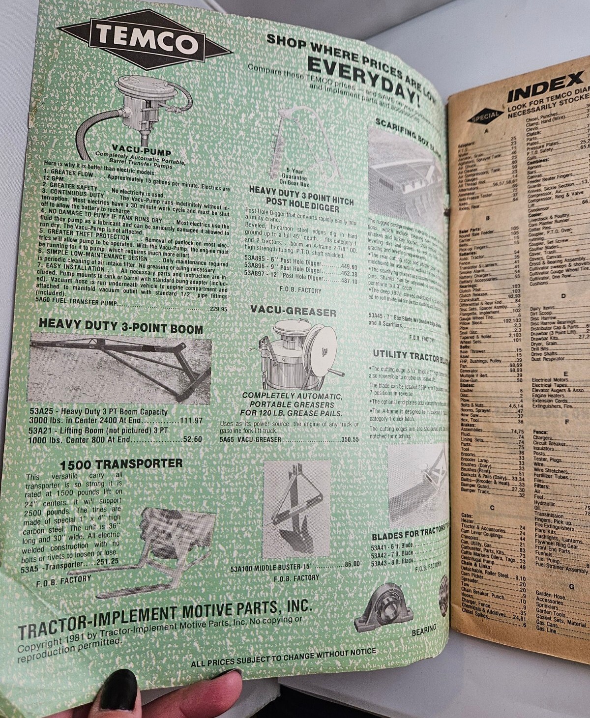 1981 Temco Tractor Parts Catalog Brusnahans