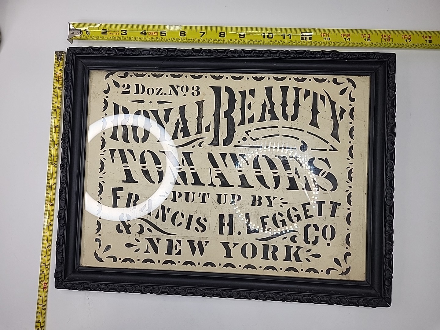 Framed Francis H. Leggett Royal Beauty Tomatoes NY Crate Label Advertising Sign