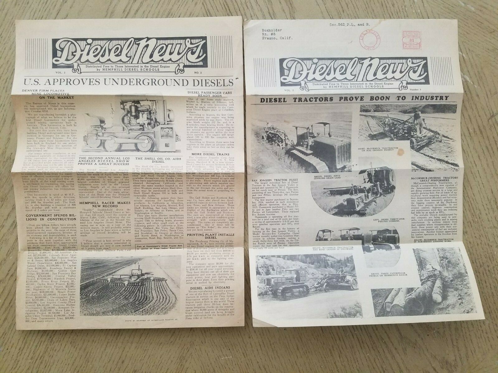 2 VTG 1935 Hemphill Schools Diesel News Newsletters Engines Agriculture Tractors