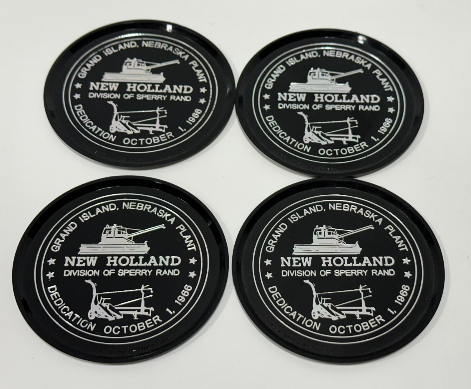 Vintage New Holland Grand Island, Nebraska plant collectible coasters 1966