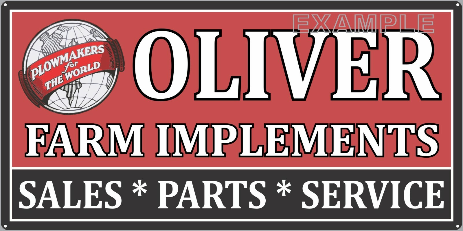OLIVER FARM IMPLEMENTS TRACTOR DEALER VINTAGE SIGN REMAKE ALUMINUM SIZE OPTIONS