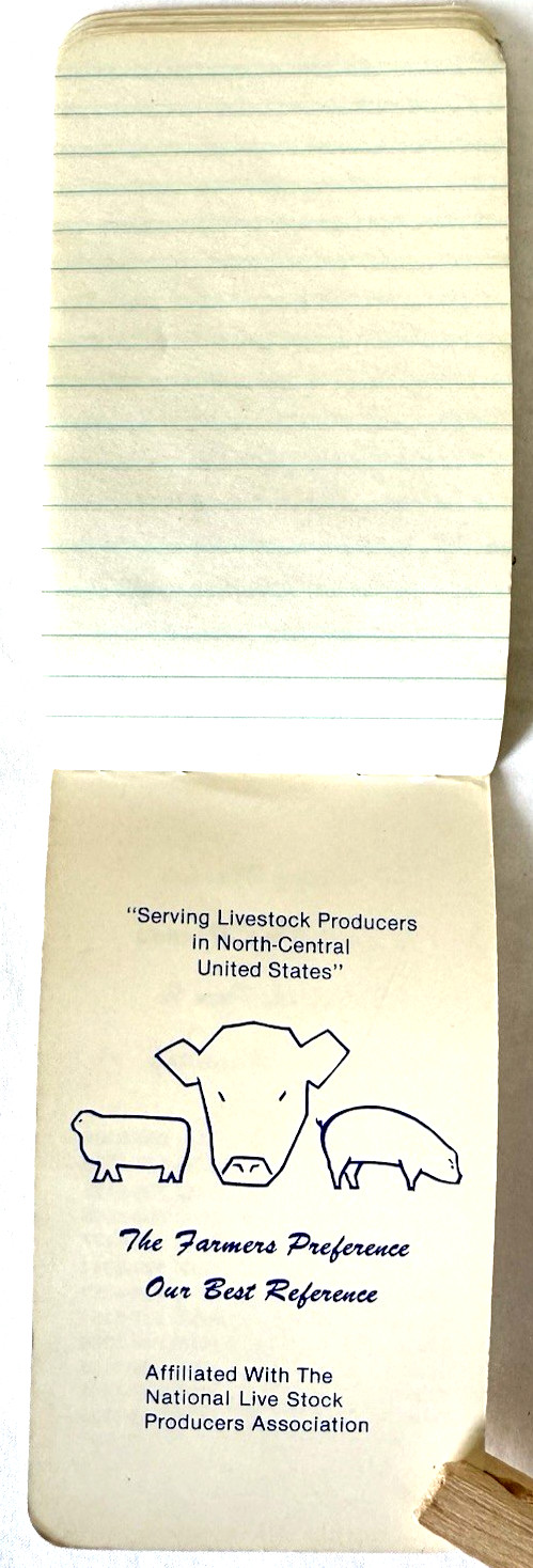 Vintage Equity Co-Operative Livestock Sales Advertising Notepad North Central US