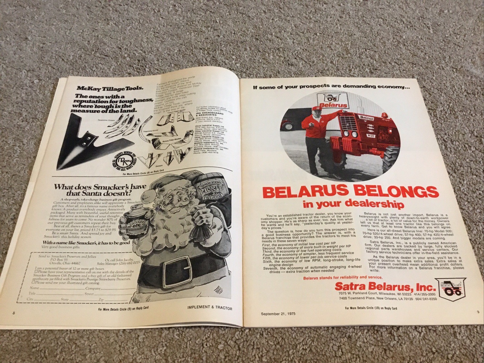 Implement & Tractor Magazine September 21 1975 Farming Agriculture Vintage Ads J
