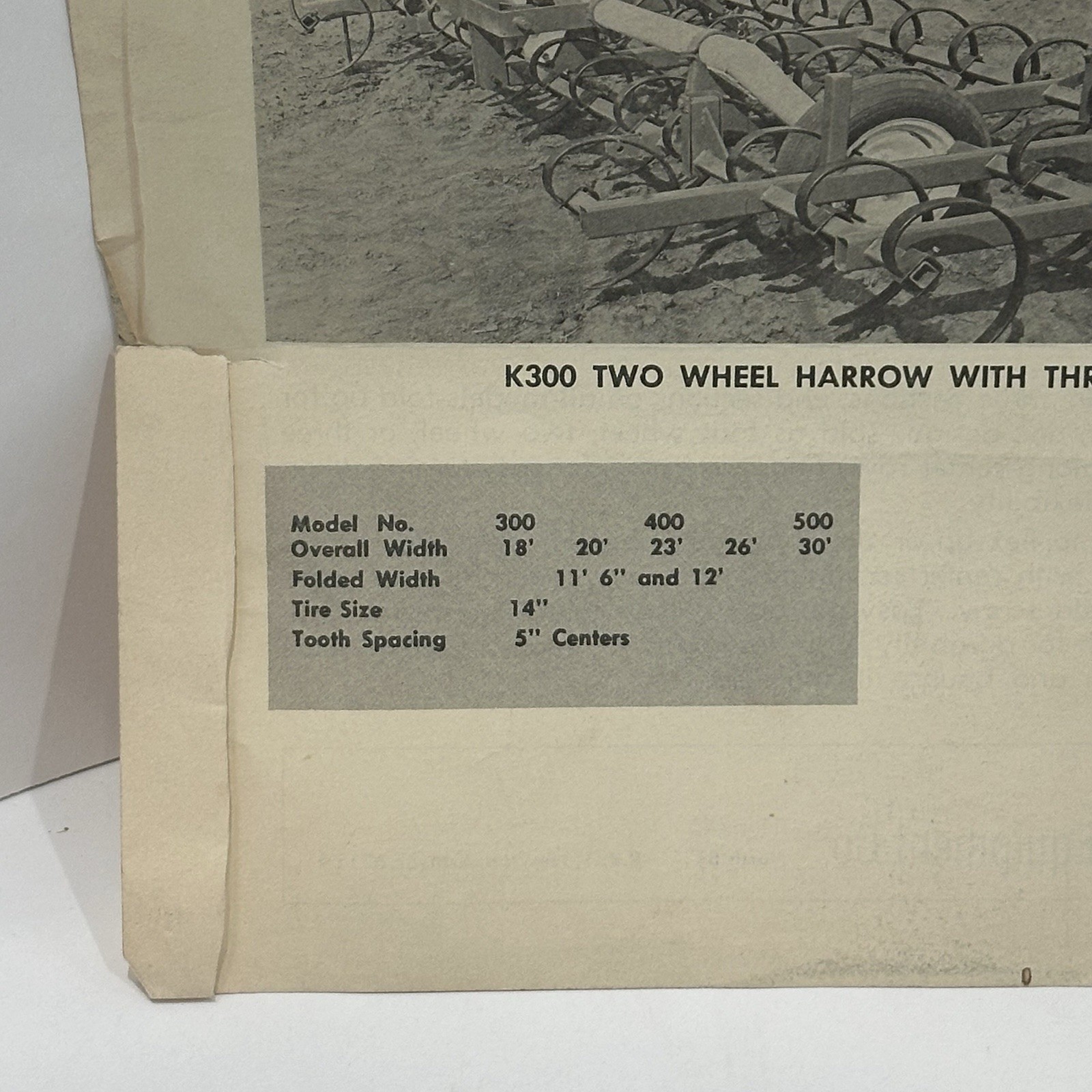 Vintage Kaufman Motor & Equip. Flyer Brochure Spring Tooth Harrow Newton KANSAS