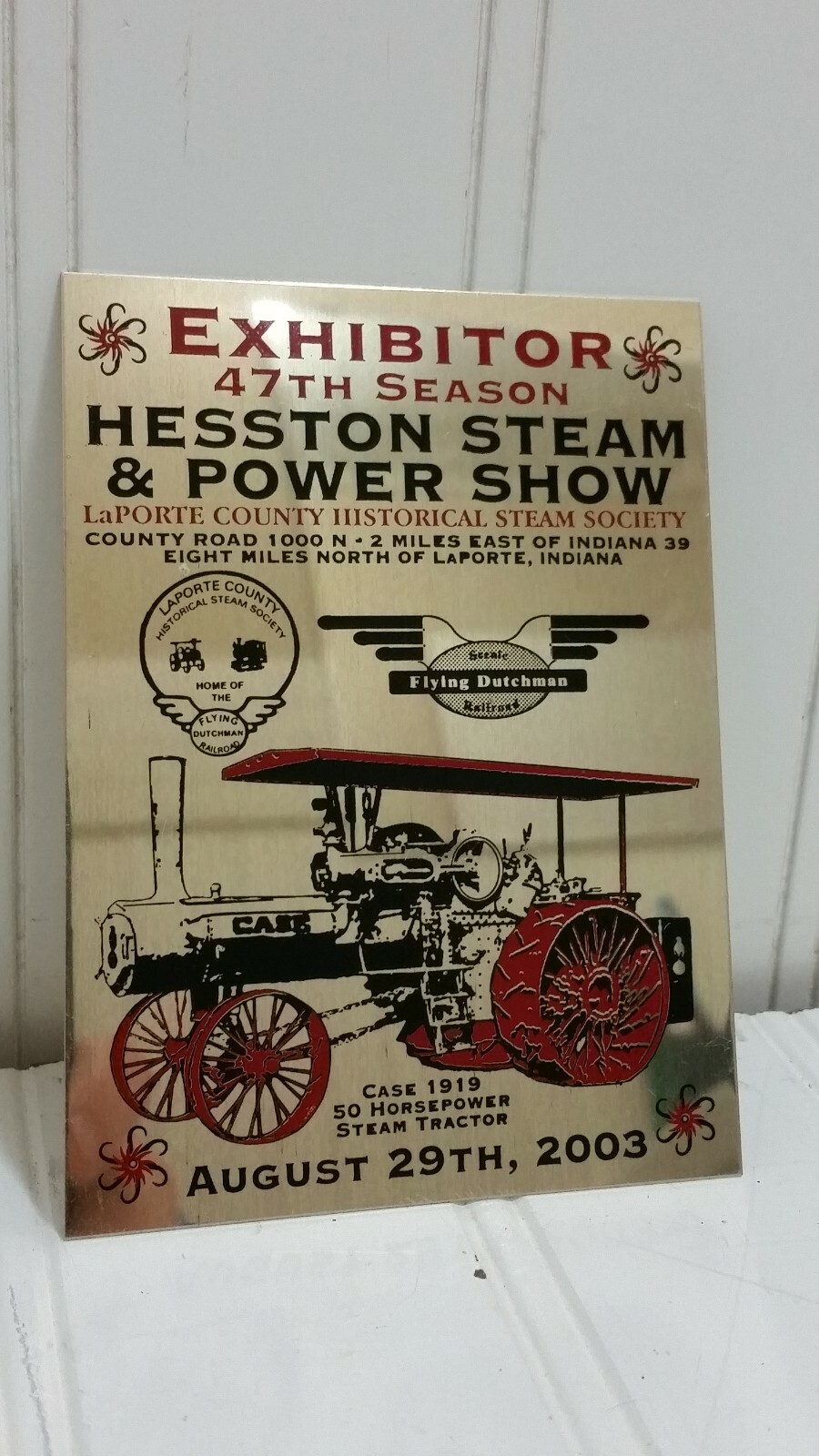Old Auto Club & Hesston Antique Steam Power Show EXHIBITOR PLAQUE Lot Exibits