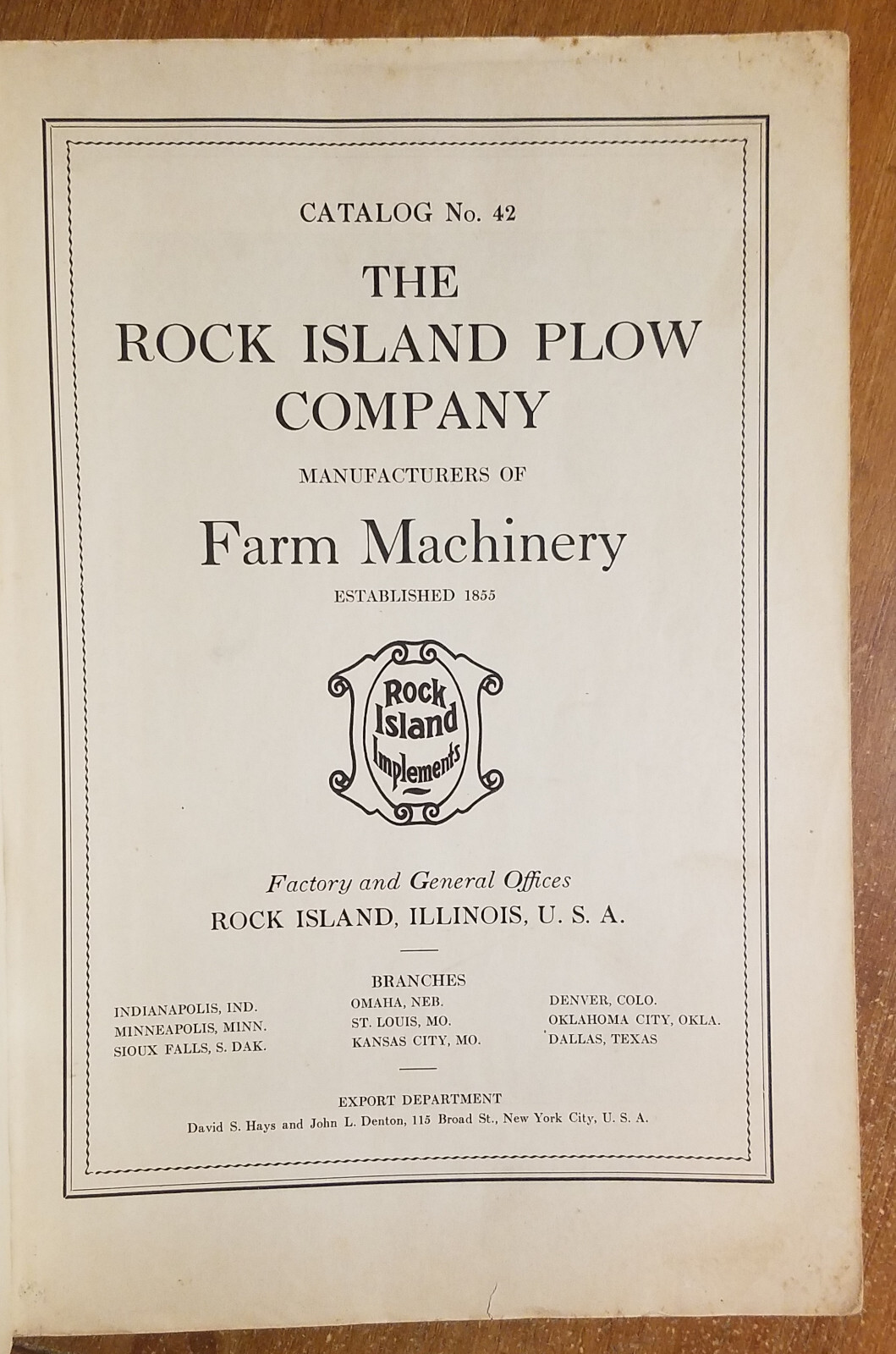 1920&rsquo;s Rock Island Implements Catalog #42