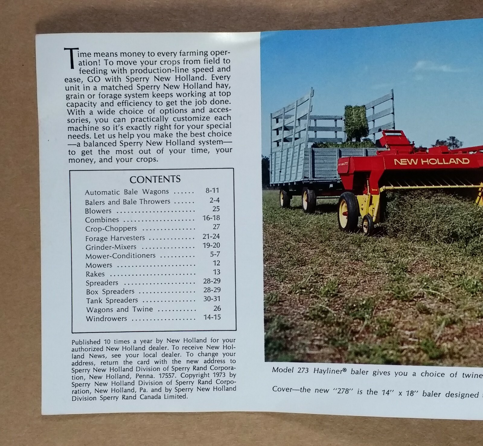 1973 New Holland Equipment Buyer&rsquo;s Guide Catalog balers combine windrower