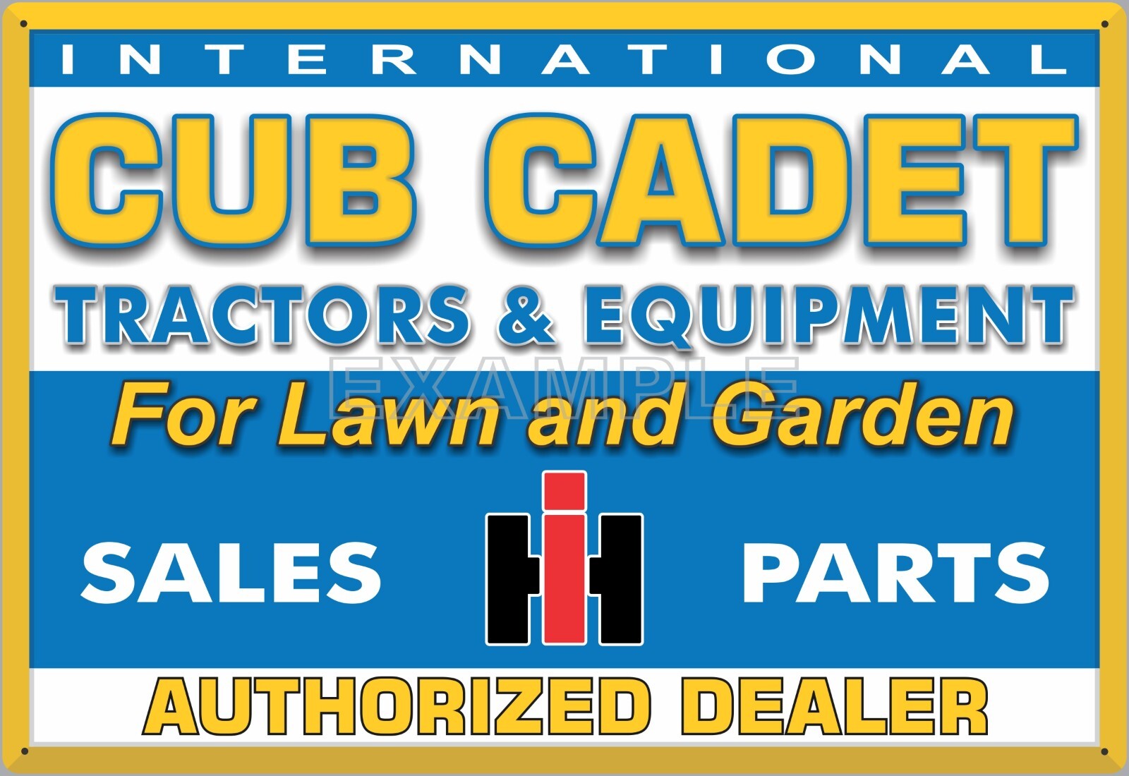 THREE LAWN GARDEN ALUMINUM SIGNS CUSTOM GROUP LOT SNAPPER CUB CADET POWERSMART