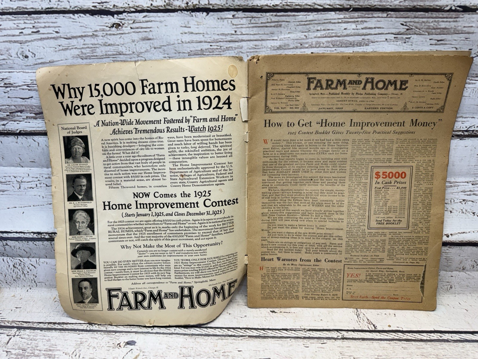 VTG Farm And Home Magazine 1919/1925 Farming Agriculture Stories DIY Original