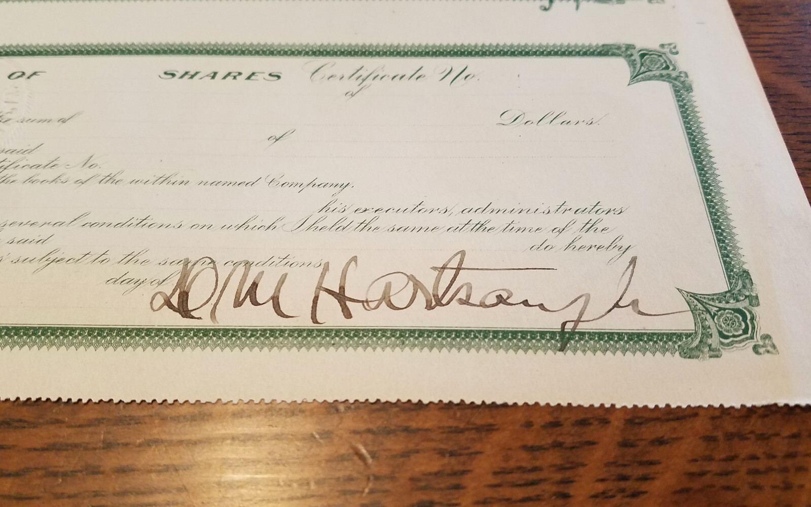 Rare Signed Hartsough Inventor 1914 Bull Tractor Stock Certificate Big Bull Farm