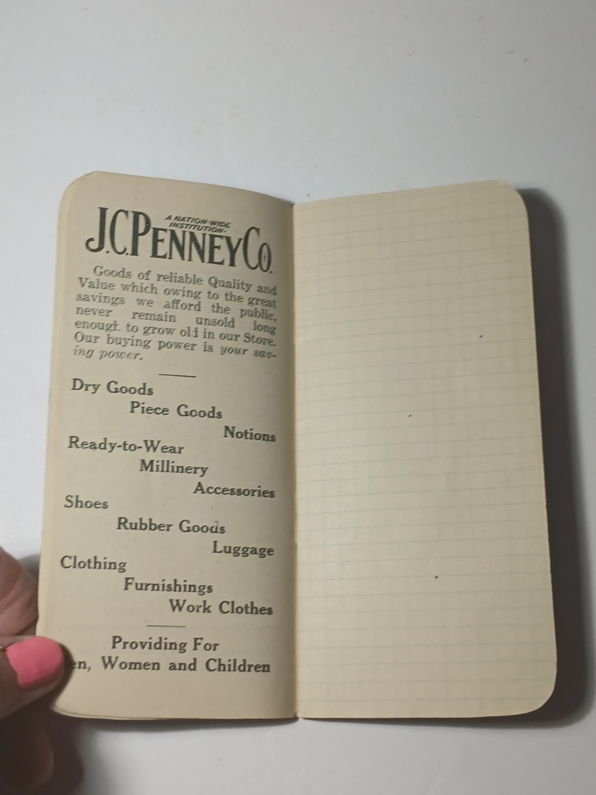 1927 Vintage Antique Fargo North Dakota JC Penney Advertising Ledger Book 25th