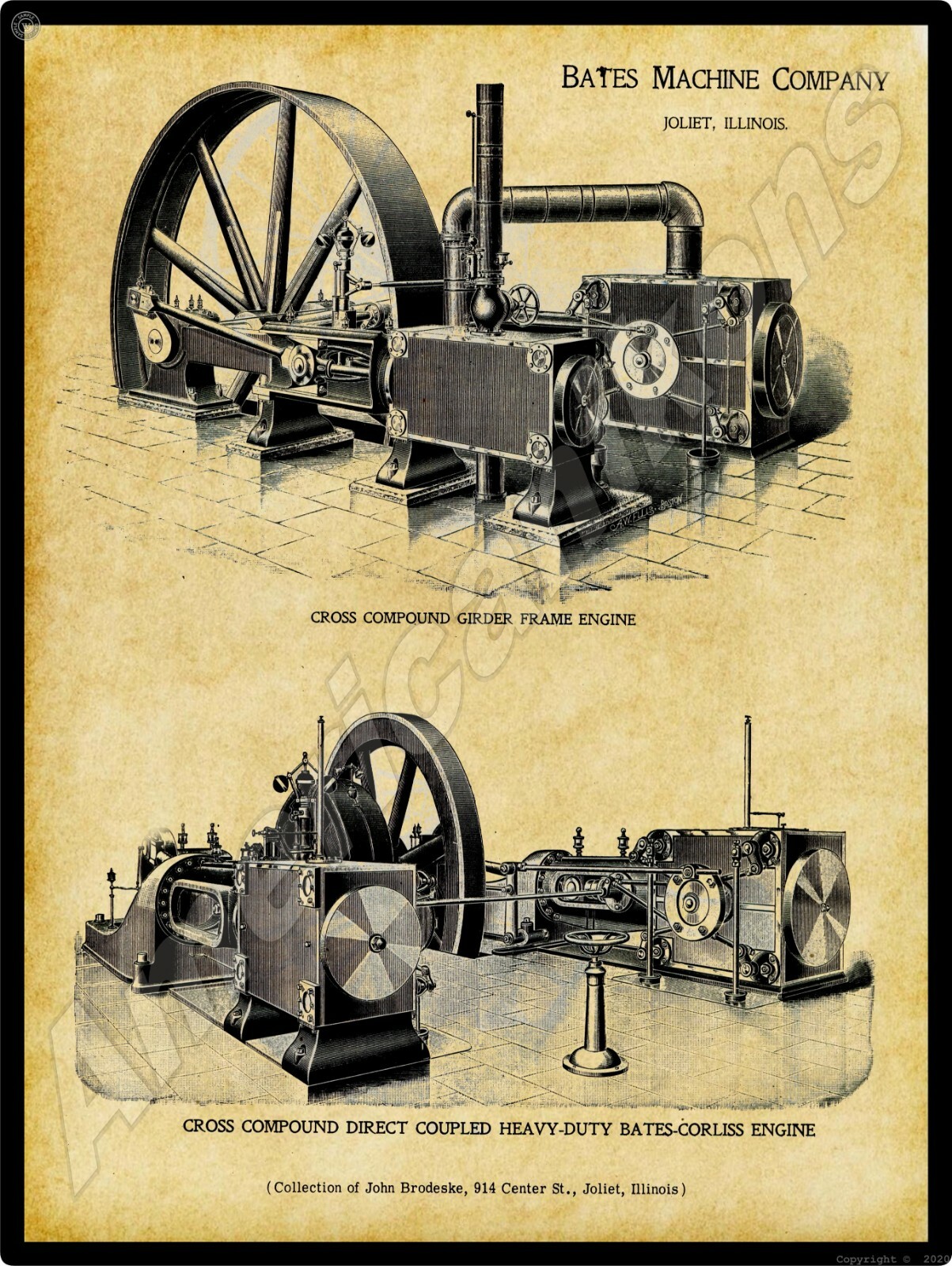 Bates Machine Co Corliss Engine NEW Metal Sign – 24&Prime;x30&Prime; USA STEEL XL Size 7 lbs