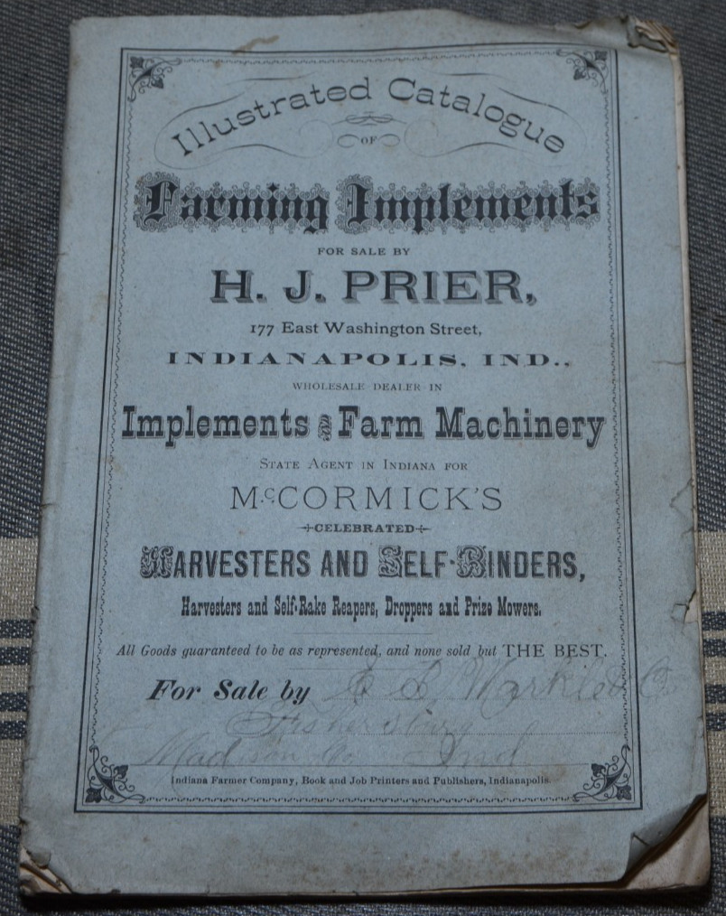 1878 H.J Prier McCORMICK&rsquo;S Farming Implements CATALOGUE Illus Original Complete
